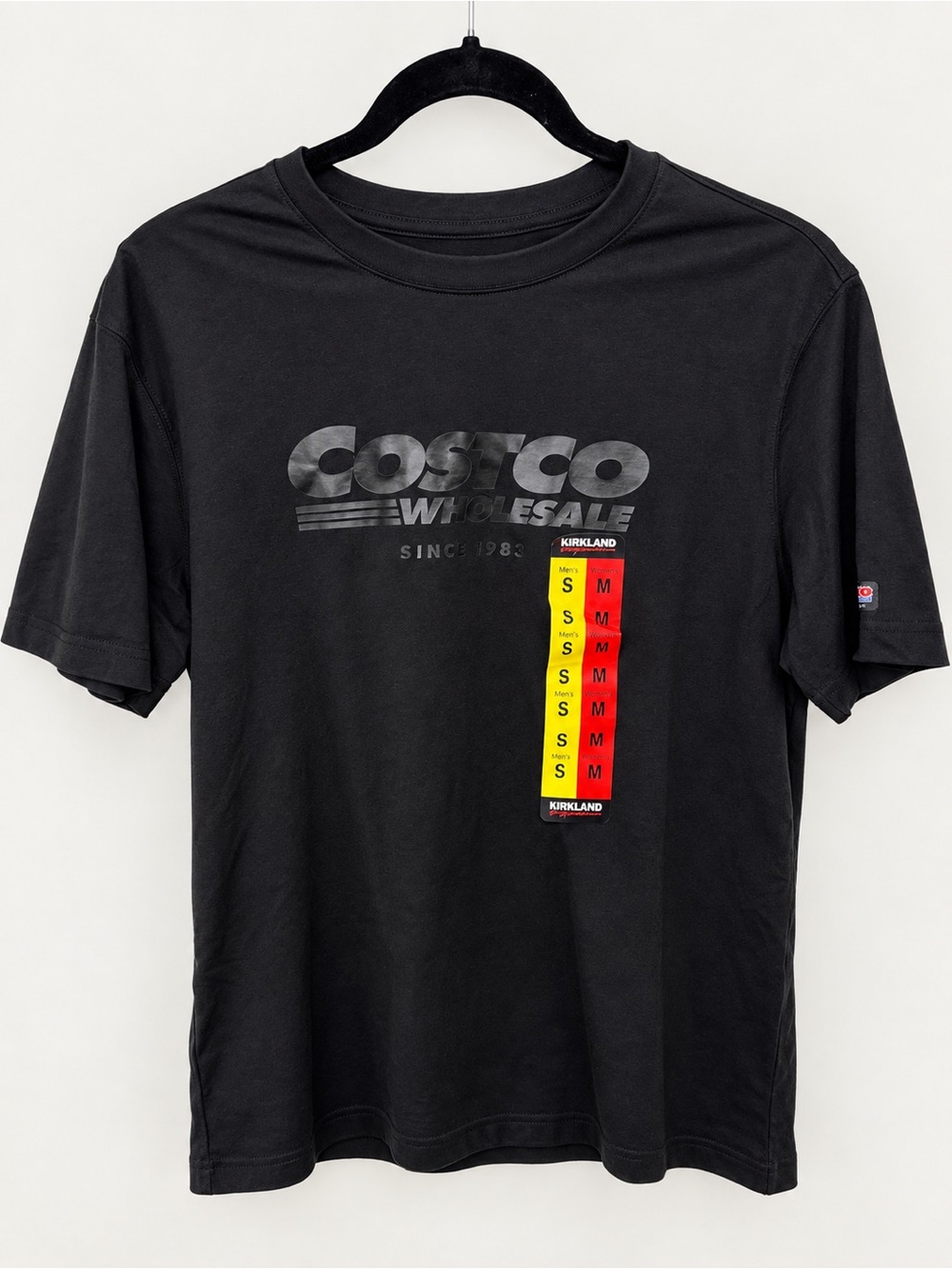 NWT Kirkland Signature Costco Wholesale Black Unisex Logo Crewneck T-Shirt